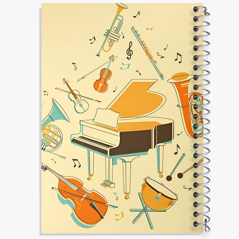 دفتر مشق 50 برگ خندالو طرح موسیقی کد F8845