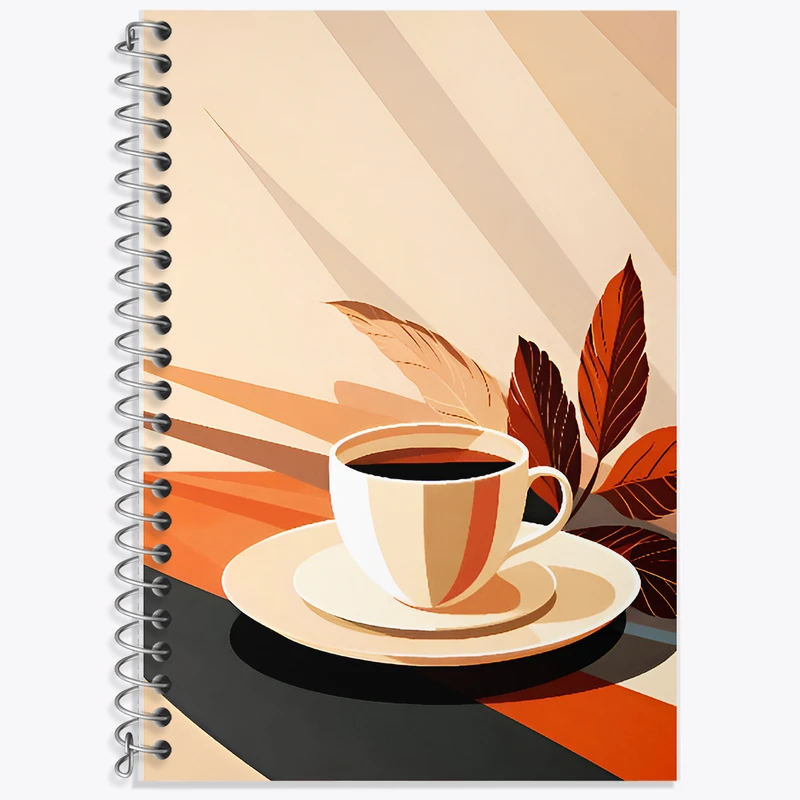 دفتر زبان 50 برگ خندالو مدل دو خط طرح فنجون قهوه  کد F10420