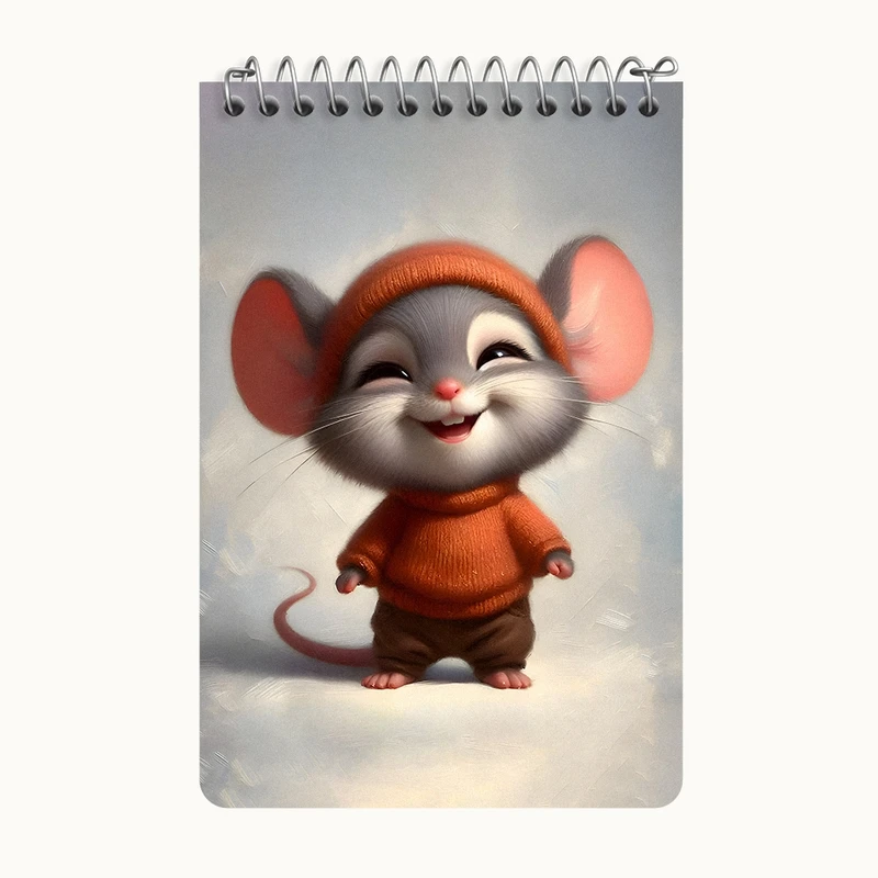 دفتر یادداشت 50 برگ خندالو طرح موش بانمک کد F7615
