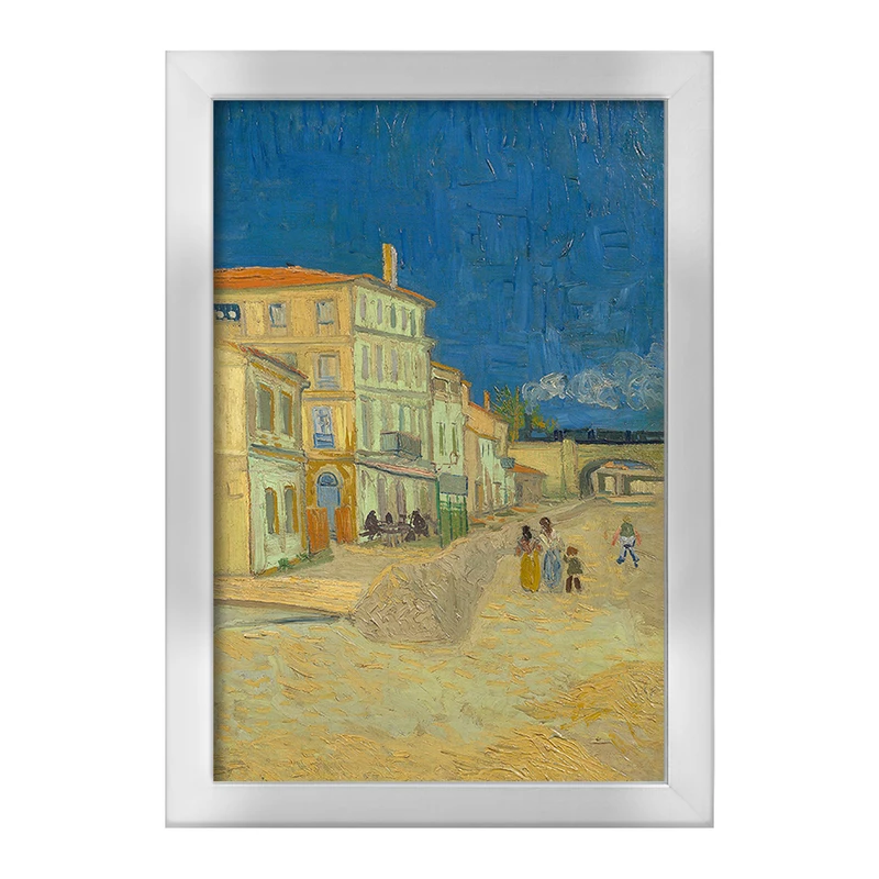 تابلو خندالو طرح نقاشی خانه زرد رنگ اثر ونسان ونگوگ کد 25478