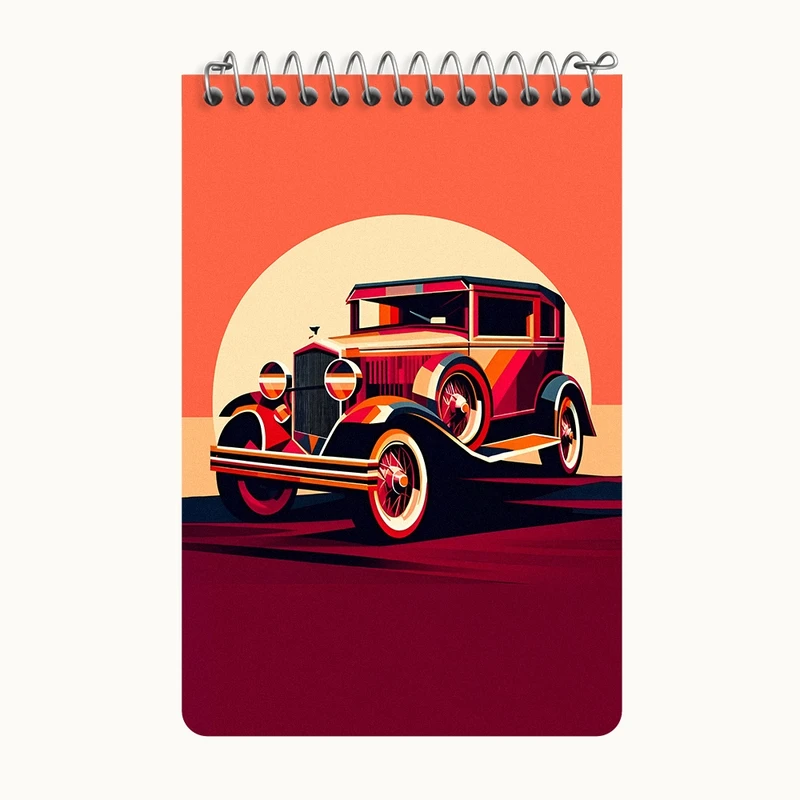 دفتر یادداشت 50 برگ خندالو طرح ماشین کلاسیک کد F8000