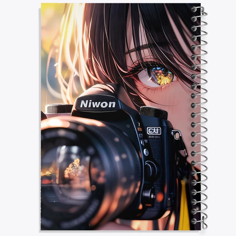 دفتر ژورنال نویسی 50 برگ خندالو مدل نقطه ای طرح دختر عکاس کد F2964