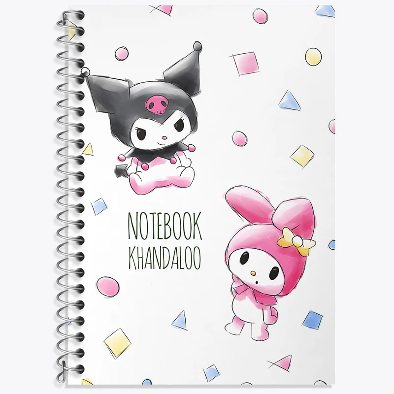 دفتر زبان دوخط 50 برگ خندالو طرح کرومی (Kuromi) کد N7821