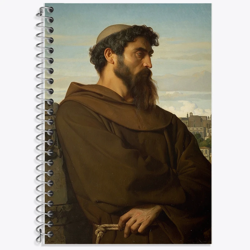 دفتر نت موسیقی 50 برگ خندالو طرح نقاشی یک متفکر، راهب جوان رومی اثر الکساندر کابانل کد F12198