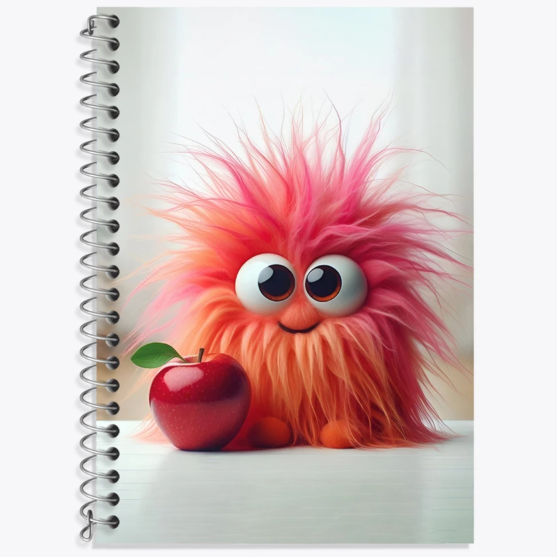 دفتر زبان 50 برگ خندالو مدل دو خط طرح هیولای قرمز کد N6171