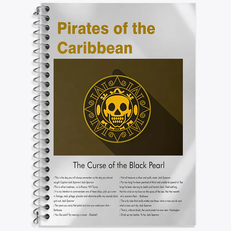دفتر زبان 50 برگ خندالو مدل دو خط طرح دزدان دریایی کارائیب (Pirates of the Caribbean) کد F13830