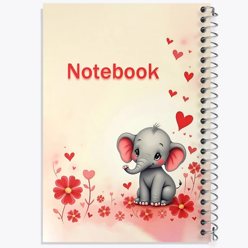 دفتر طراحی 50 برگ خندالو طرح فیل کوچولو کد N6451