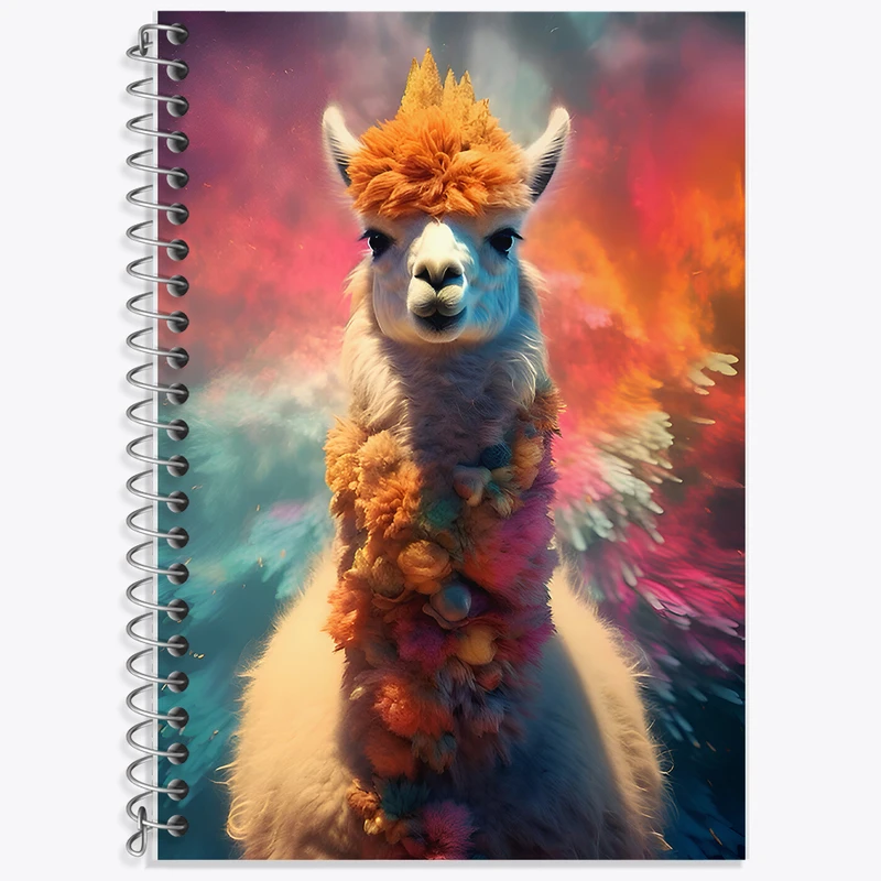 دفتر زبان 50 برگ خندالو مدل دو خط طرح لاما کد F9952