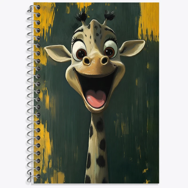 دفتر زبان 50 برگ خندالو مدل سه خط طرح زرافه خوشحال کد F12864