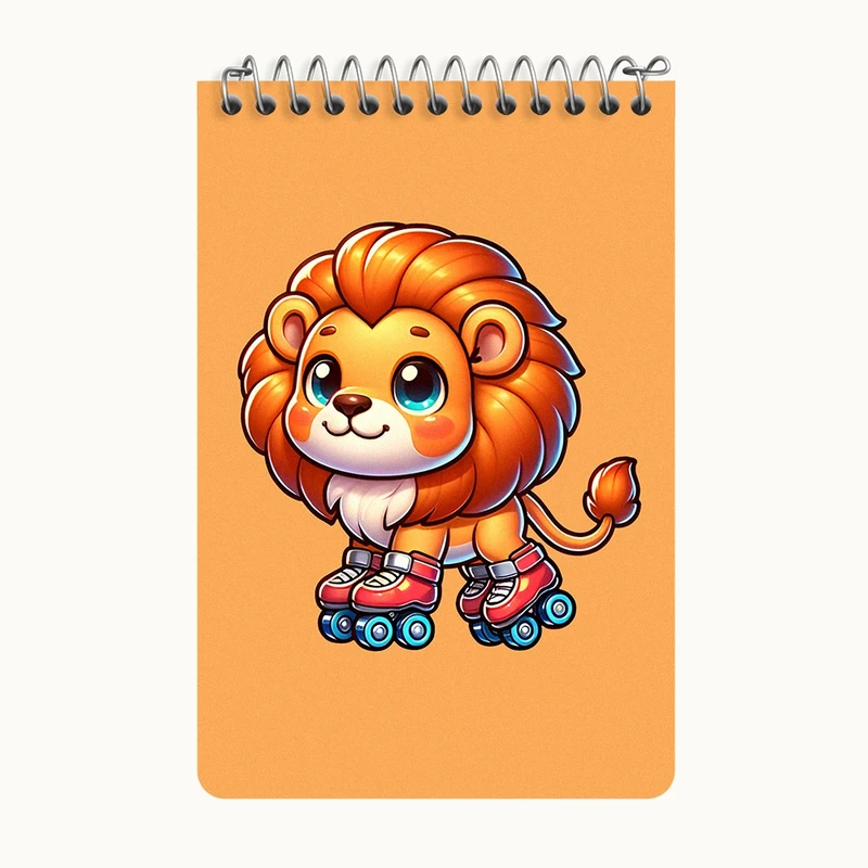 دفتر یادداشت 50 برگ خندالو طرح شیر اسکیت سوار کد F7744