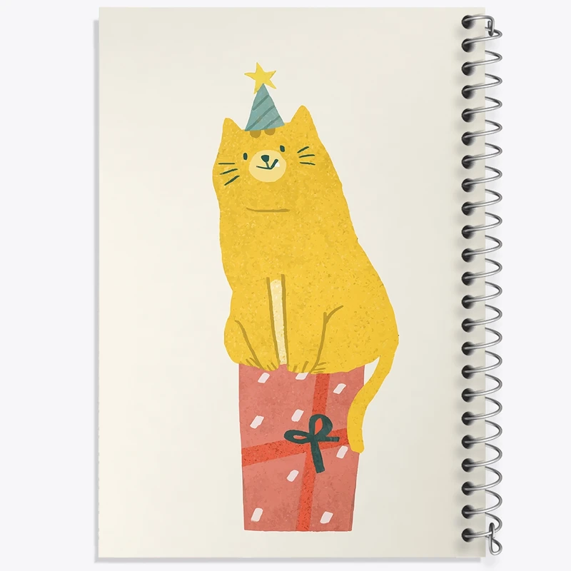 دفتر طراحی 50 برگ خندالو طرح گربه کیوت کد N2547