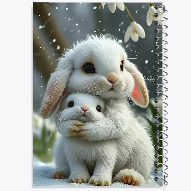 دفتر ژورنال نویسی 50 برگ خندالو مدل نقطه ای طرح خرگوش های بازیگوش کد F12782