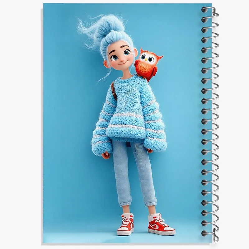 دفتر نقاشی 50 برگ خندالو طرح دخترانه بامزه کد N8369