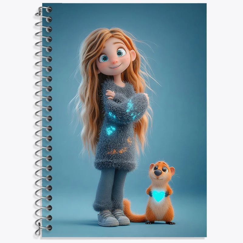 دفتر زبان 50 برگ خندالو طرح دخترانه فانتزی کد N9412