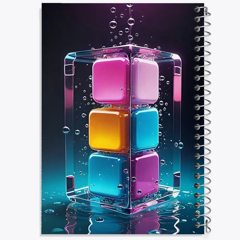 دفتر لیست خرید 50 برگ خندالو طرح مکعب رنگی کد F4215