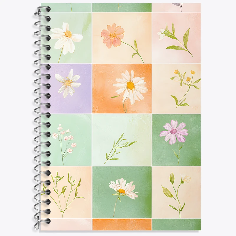 دفتر زبان 50 برگ خندالو مدل دو خط طرح گل گلی کد N7351