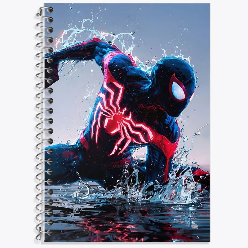 دفتر زبان 50 برگ خندالو مدل دو خط طرح مرد عنکبوتی کد F9276