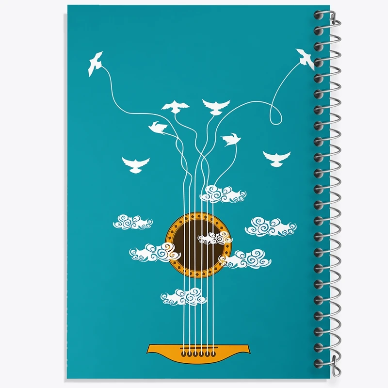 دفتر ژورنال نویسی 50 برگ خندالو مدل نقطه ای طرح گیتار کد F4986