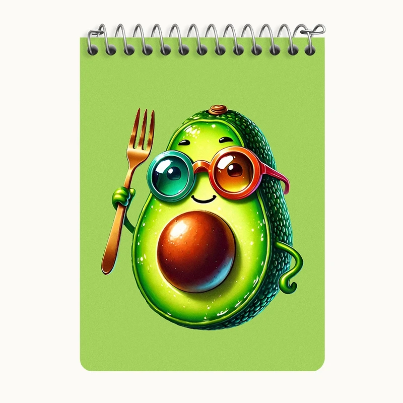 دفتر یادداشت 50 برگ خندالو طرح آووکادو بامزه کد N5942