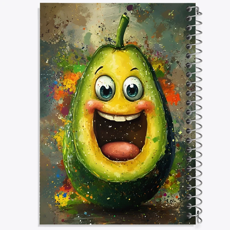 دفتر مشق 50 برگ خندالو طرح آووکادو بامزه کد F9840