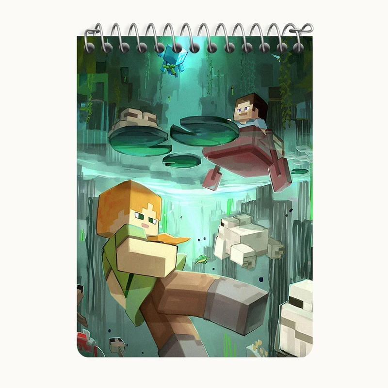 دفتر یادداشت 50 برگ خندالو طرح بازی ماینکرافت (Minecraft) کد N8783