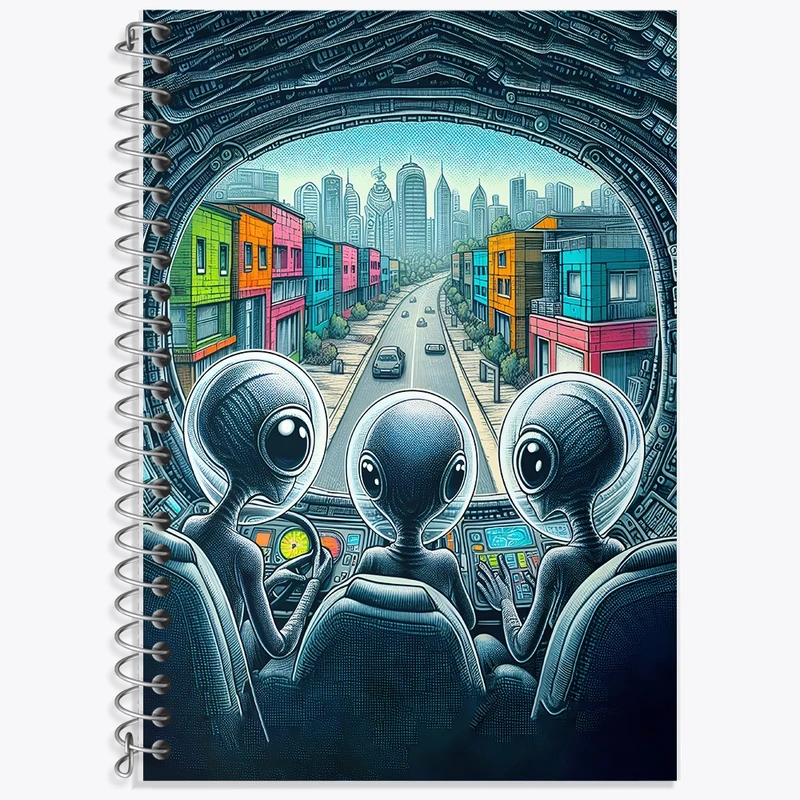 دفتر زبان 50 برگ خندالو مدل سه خط طرح آدم فضایی ها کد F9656