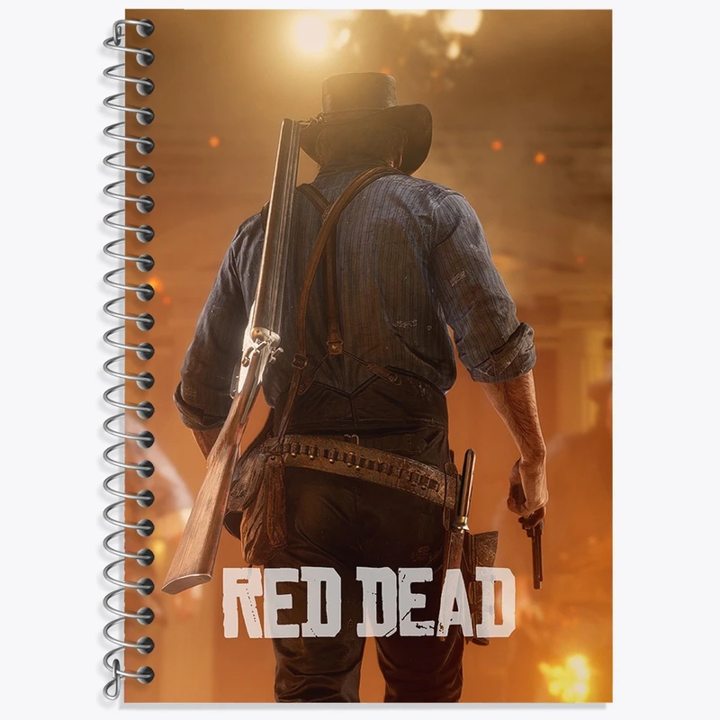 دفتر زبان 50 برگ خندالو مدل سه خط طرح رد دد (Red Dead) کد N9348