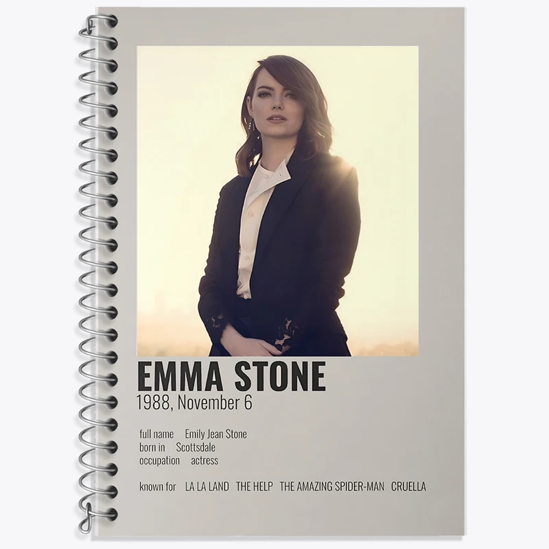 دفتر نت موسیقی 50 برگ خندالو طرح اما استون (Emma Stone) کد F13143