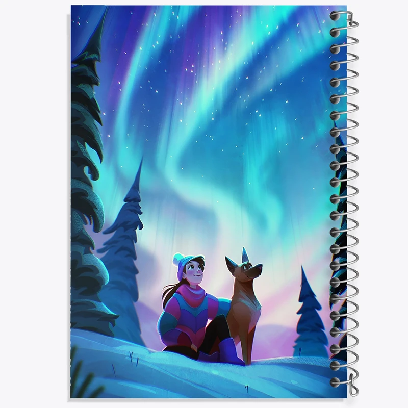 دفتر مشق 50 برگ خندالو طرح دختر و سگ در روز برفی کد N6292