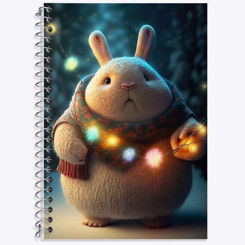 دفتر زبان 50 برگ خندالو مدل دو خط طرح خرگوش چاقالو کد F10026