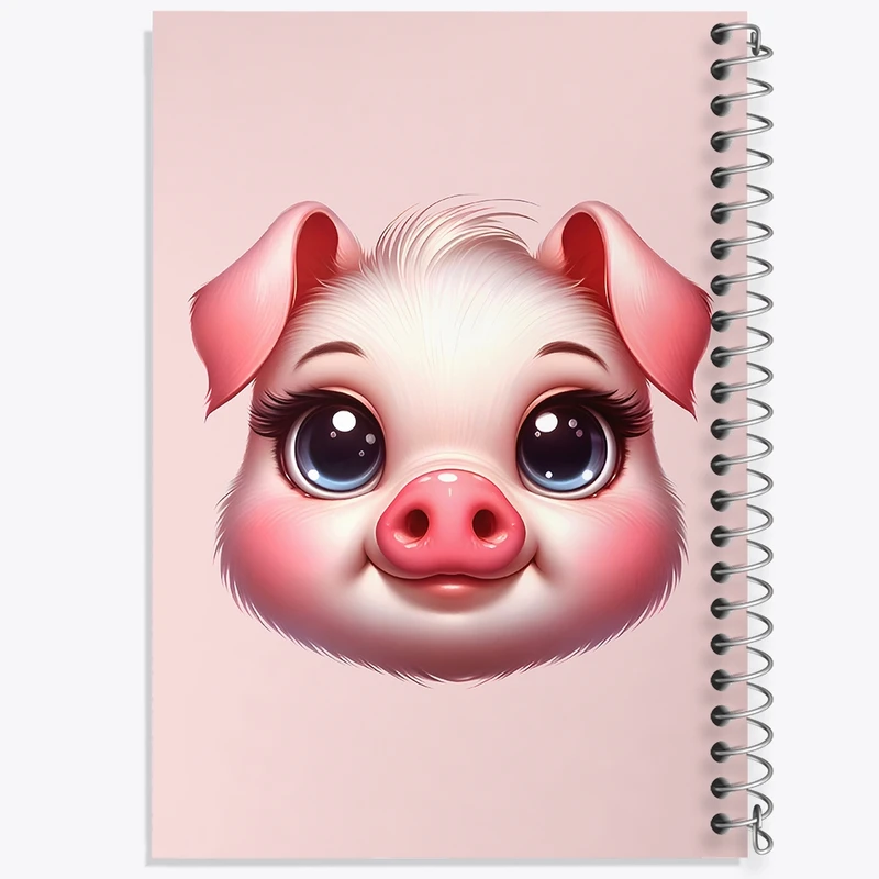 دفتر طراحی 50 برگ خندالو طرح خوک کیوت کد N5935