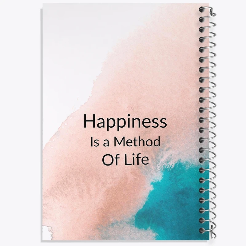 دفتر ژورنال نویسی 50 برگ خندالو مدل نقطه ای طرح Happiness Is A Method Of Life کد F11428