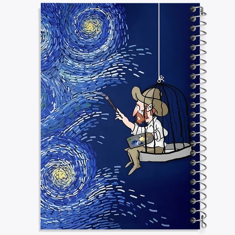 دفتر مشق 100 برگ خندالو طرح ونسان ونگوگ کد F8772