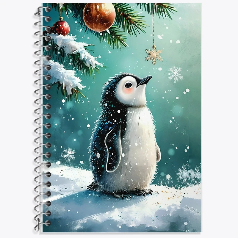 دفتر زبان 50 برگ خندالو مدل سه خط طرح پنگوئن کد F8687