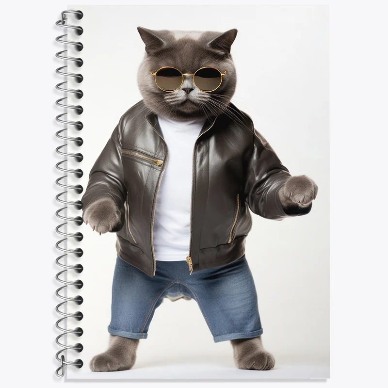 دفتر زبان دوخط 50 برگ خندالو طرح گربه بامزه کد F3116