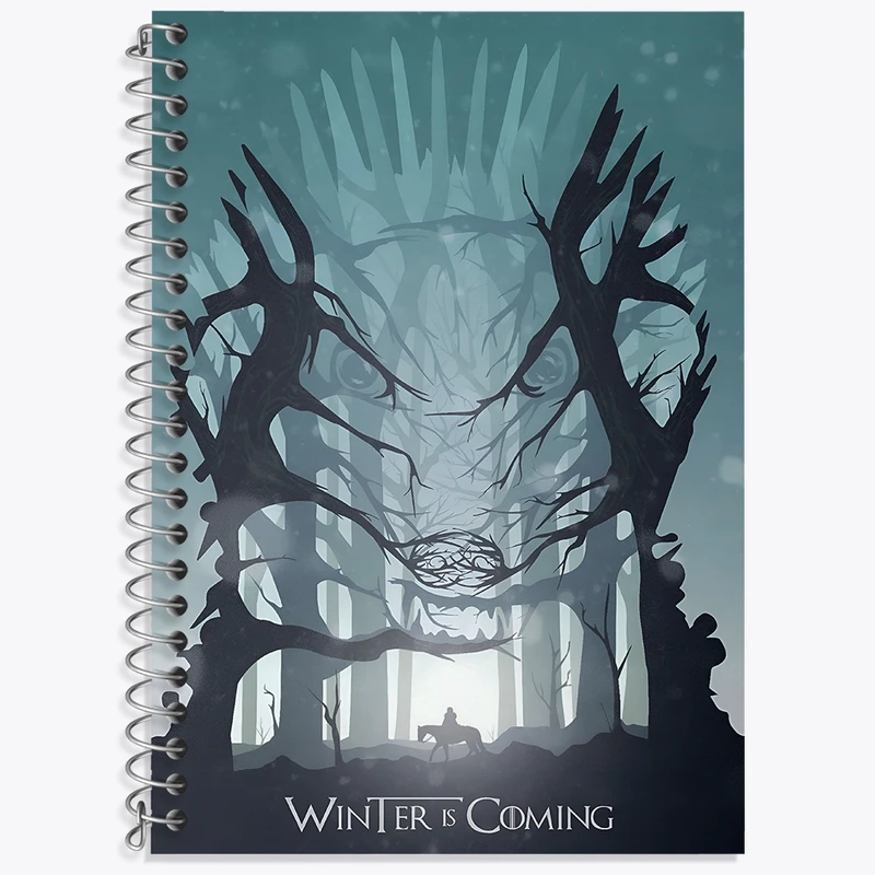 دفتر زبان 50 برگ خندالو مدل سه خط طرح گیم آف ترونز (Game of Thrones)  کد F4688