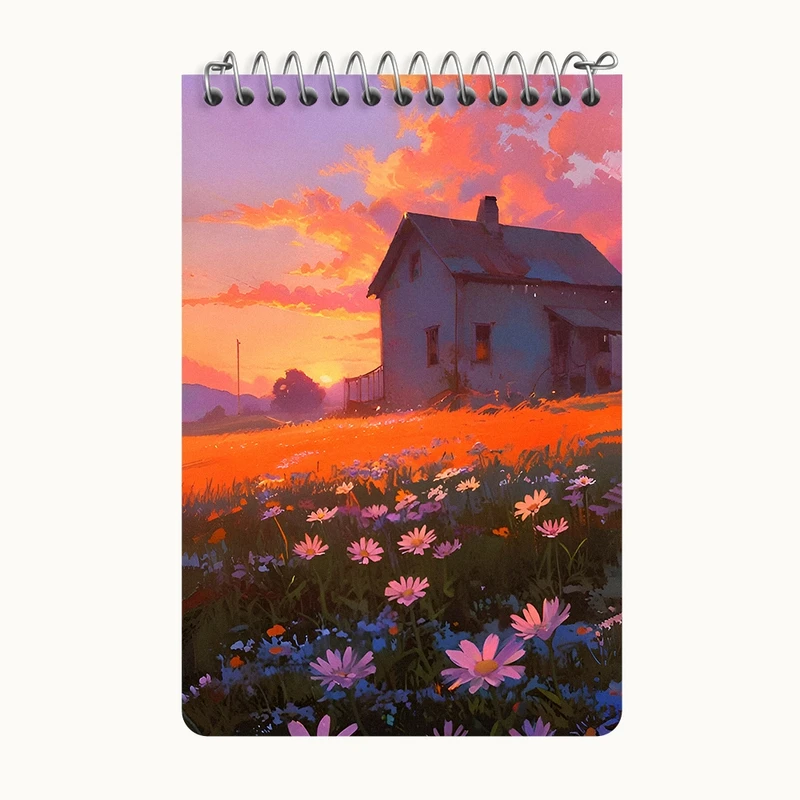 دفتر یادداشت 50 برگ خندالو طرح منظره غروب کد F6654