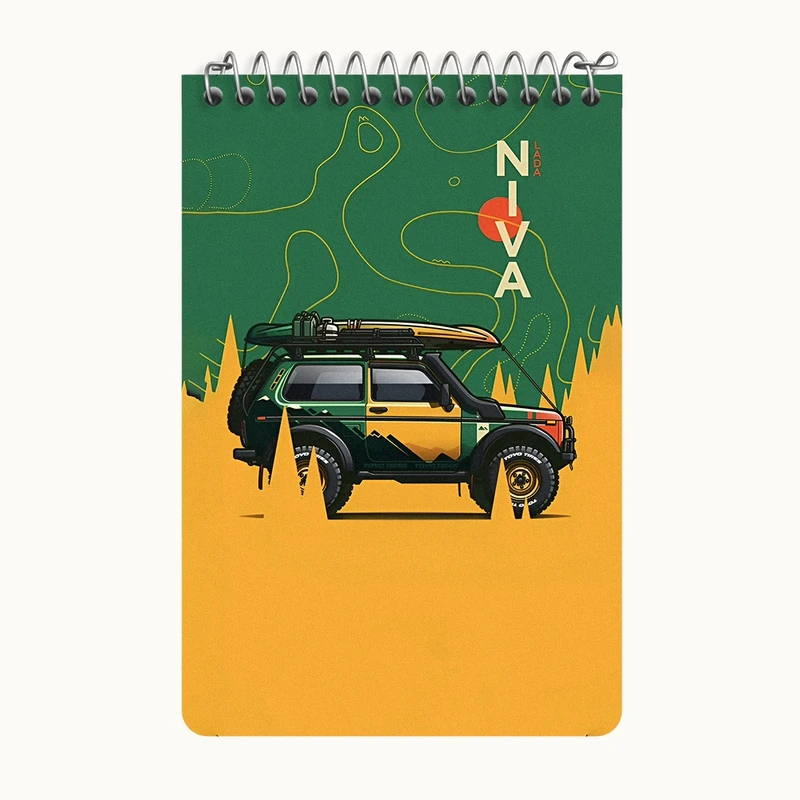 دفتر یادداشت 50 برگ خندالو طرح ماشین آفرود (Off Road) کد F14171