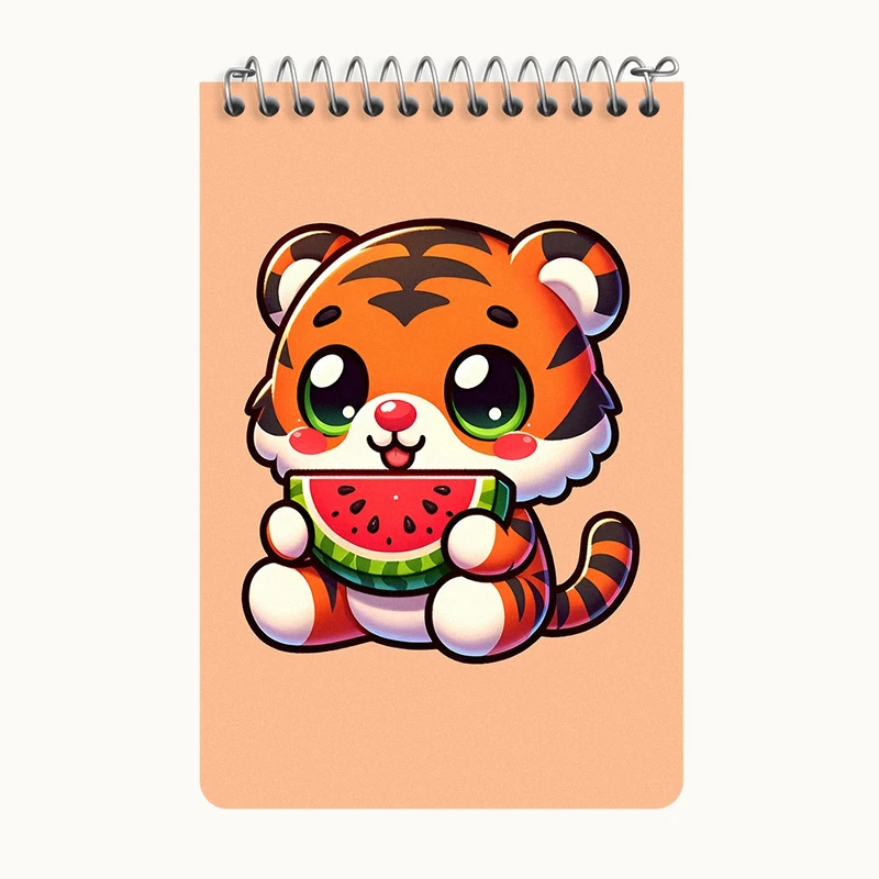 دفتر یادداشت 50 برگ خندالو طرح ببر و هندوانه کد F7740