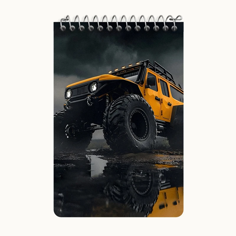 دفتر یادداشت 50 برگ خندالو طرح ماشین آفرود (Off Road) کد F7801