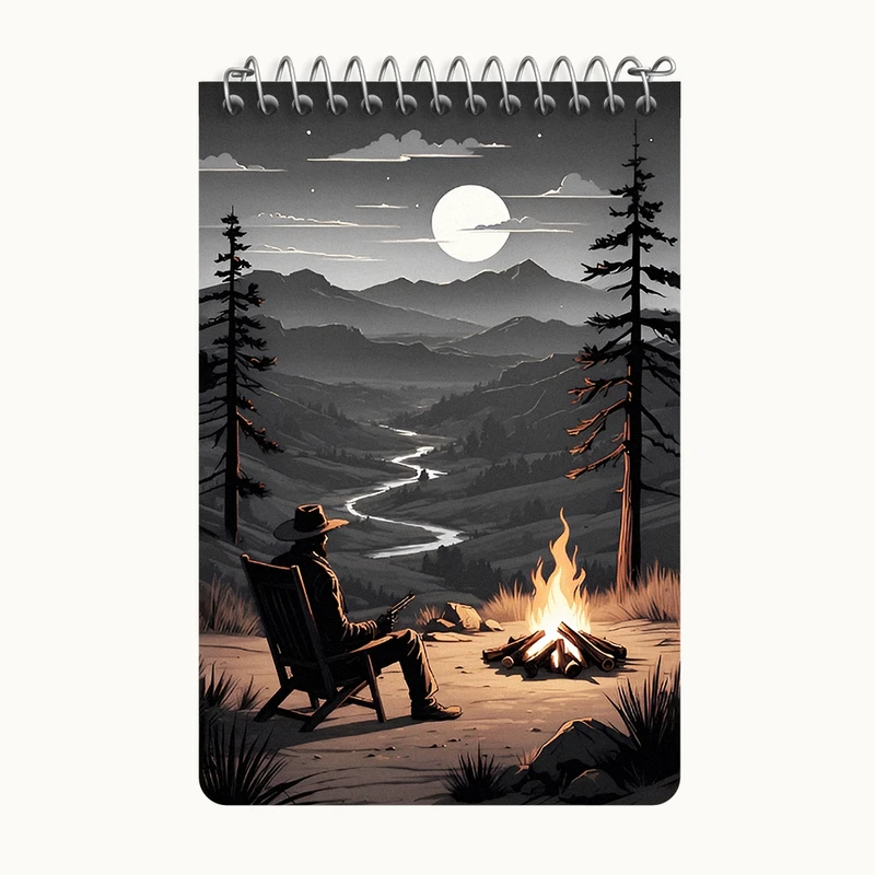 دفتر یادداشت 50 برگ خندالو طرح کابوی و آتش کد F4538