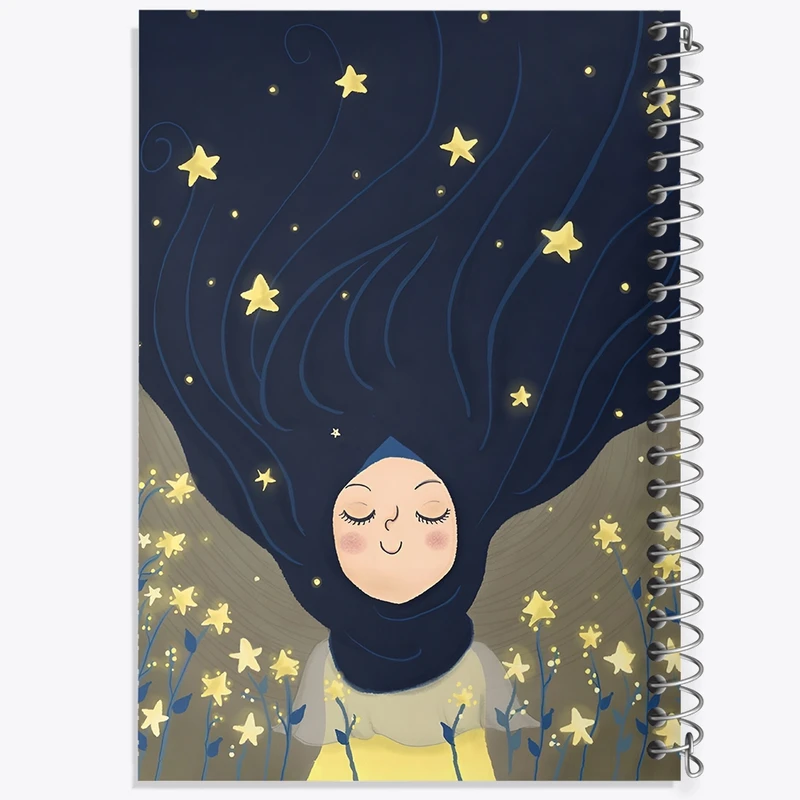 دفتر طراحی 50 برگ خندالو طرح دخترانه با حجاب کد N6272