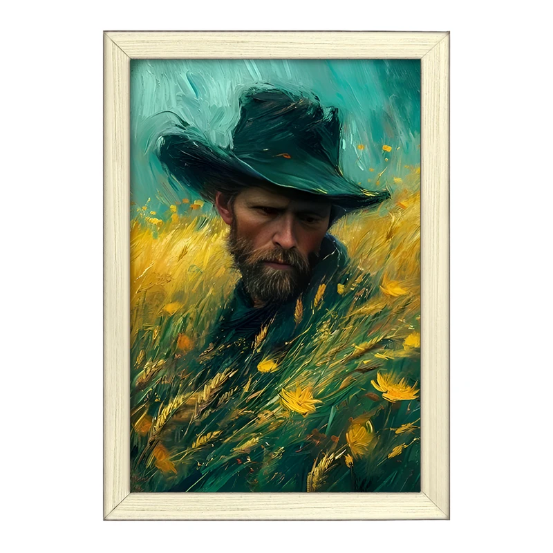 تابلو خندالو طرح مرد در گندم زار کد F12590