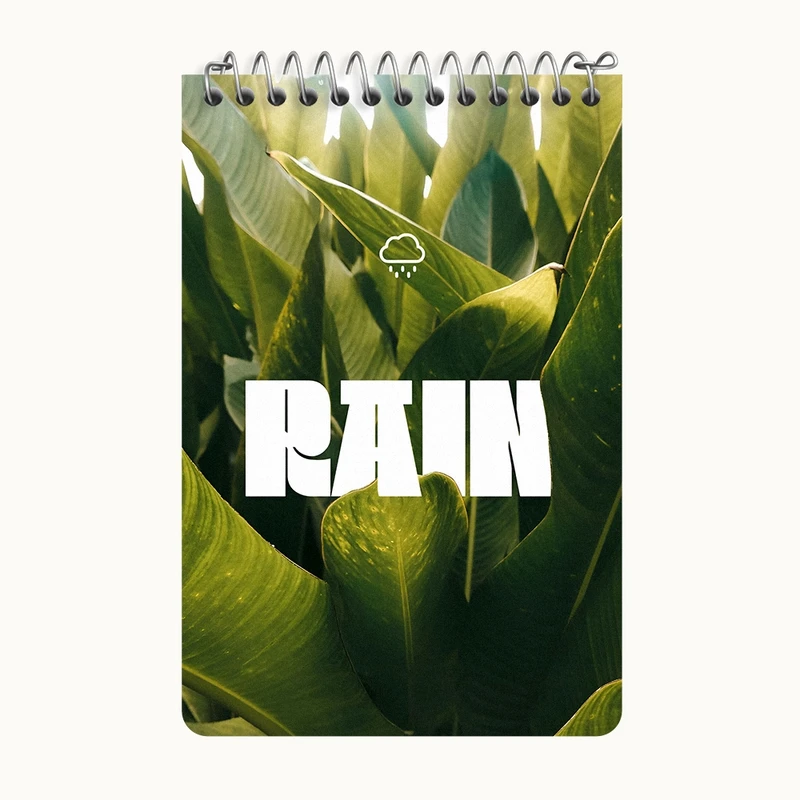 دفتر یادداشت 50 برگ خندالو طرح باران (Rain) کد F10789