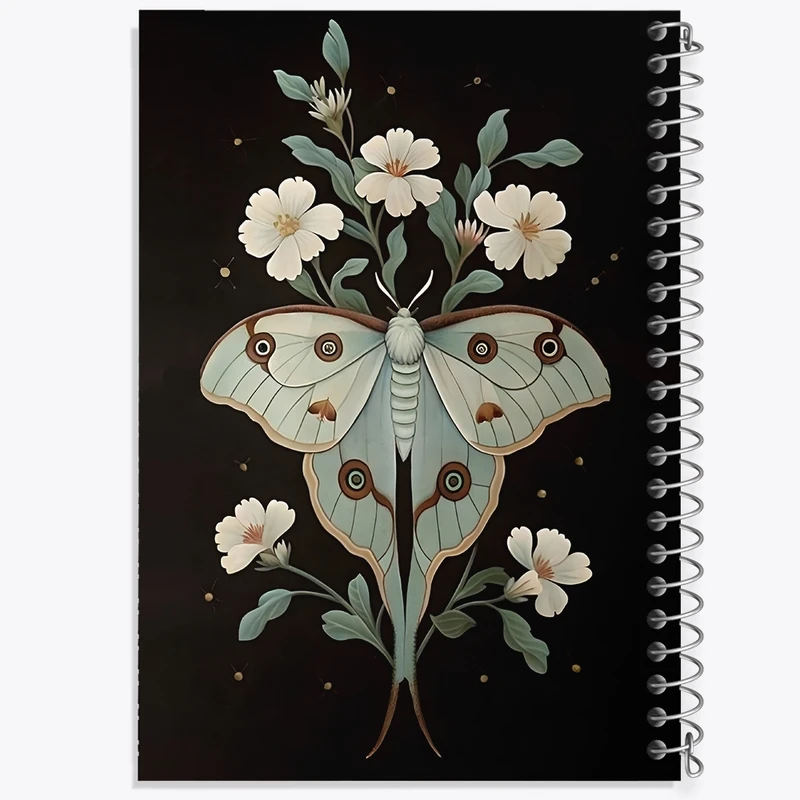 دفتر ژورنال نویسی 50 برگ خندالو مدل نقطه ای طرح شاپرک و گل کد F3650