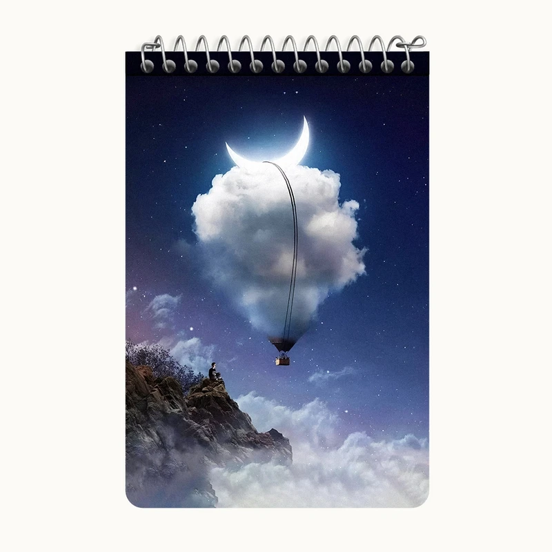 دفتر یادداشت 50 برگ خندالو طرح بالن ابری کد F6437