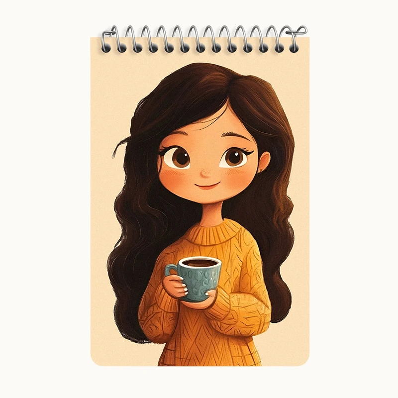 دفتر یادداشت 50 برگ خندالو طرح دخترانه بامزه کد F5553