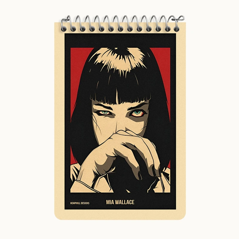 دفتر یادداشت 50 برگ خندالو طرح میا پالپ فیکشن (Pulp Fiction) کد F13533