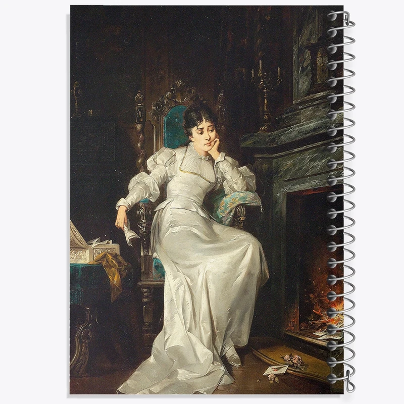 دفتر ژورنال نویسی 50 برگ خندالو مدل نقطه ای طرح نقاشی عشق گمشده اثر کارل شونینگر جوان کد F12129