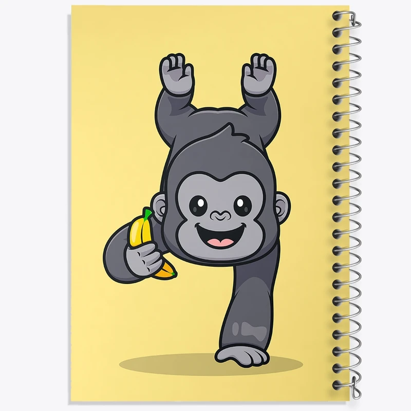 دفتر طراحی 50 برگ خندالو طرح حیوانات بامزه گوریل کد 29714